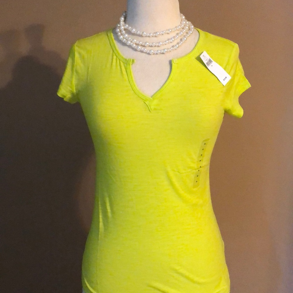 New bright yellow/lime color shirt size XS - Picture 2 of 2